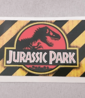 Pinball coin door decals Jurassic park logo