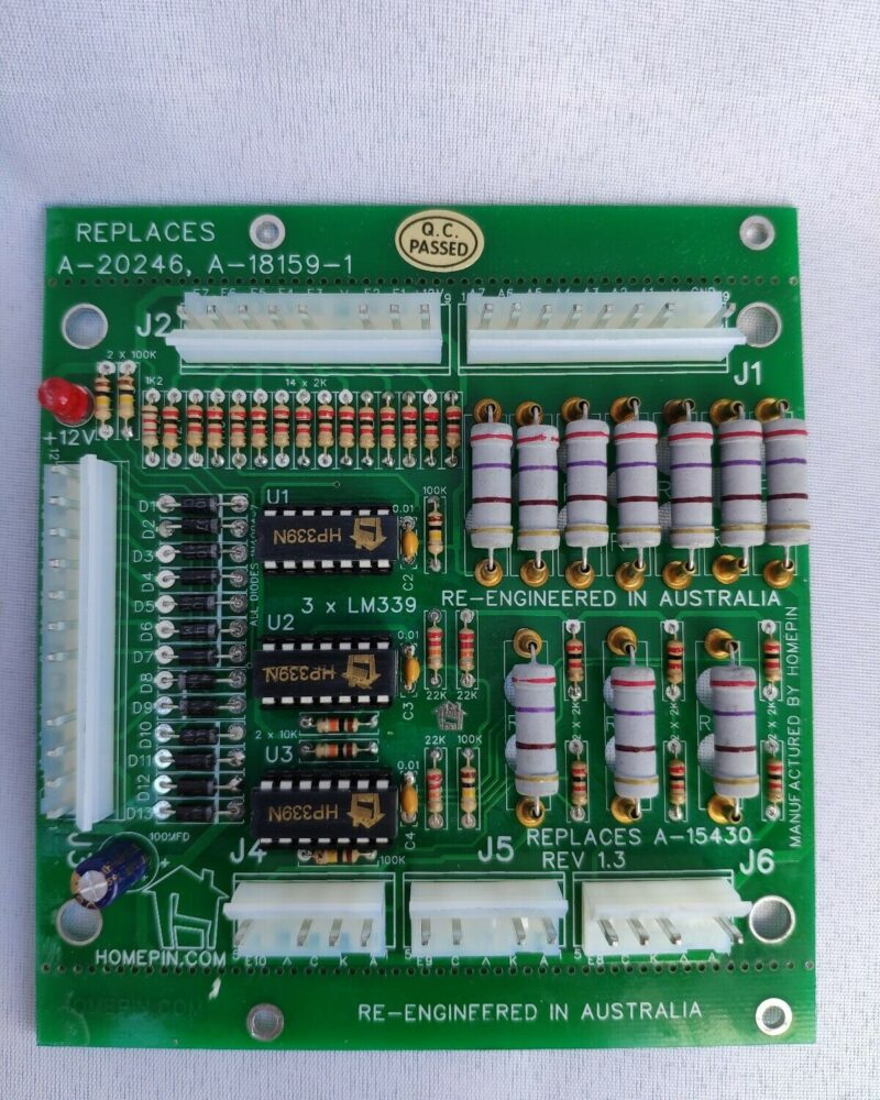 Pinball A-15430 A-20246 & A-18159-1 10 opto replacement board